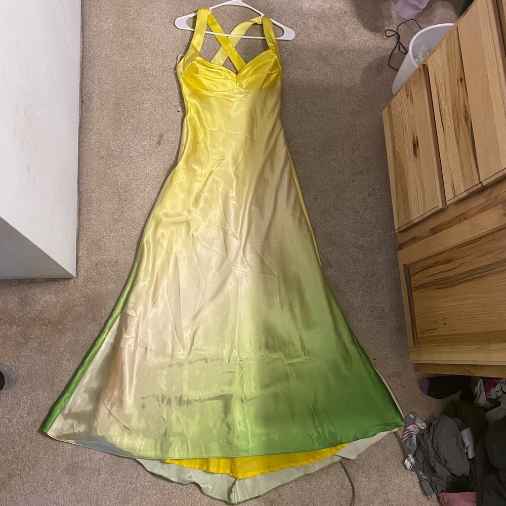 Yellow and Green Prom Dress